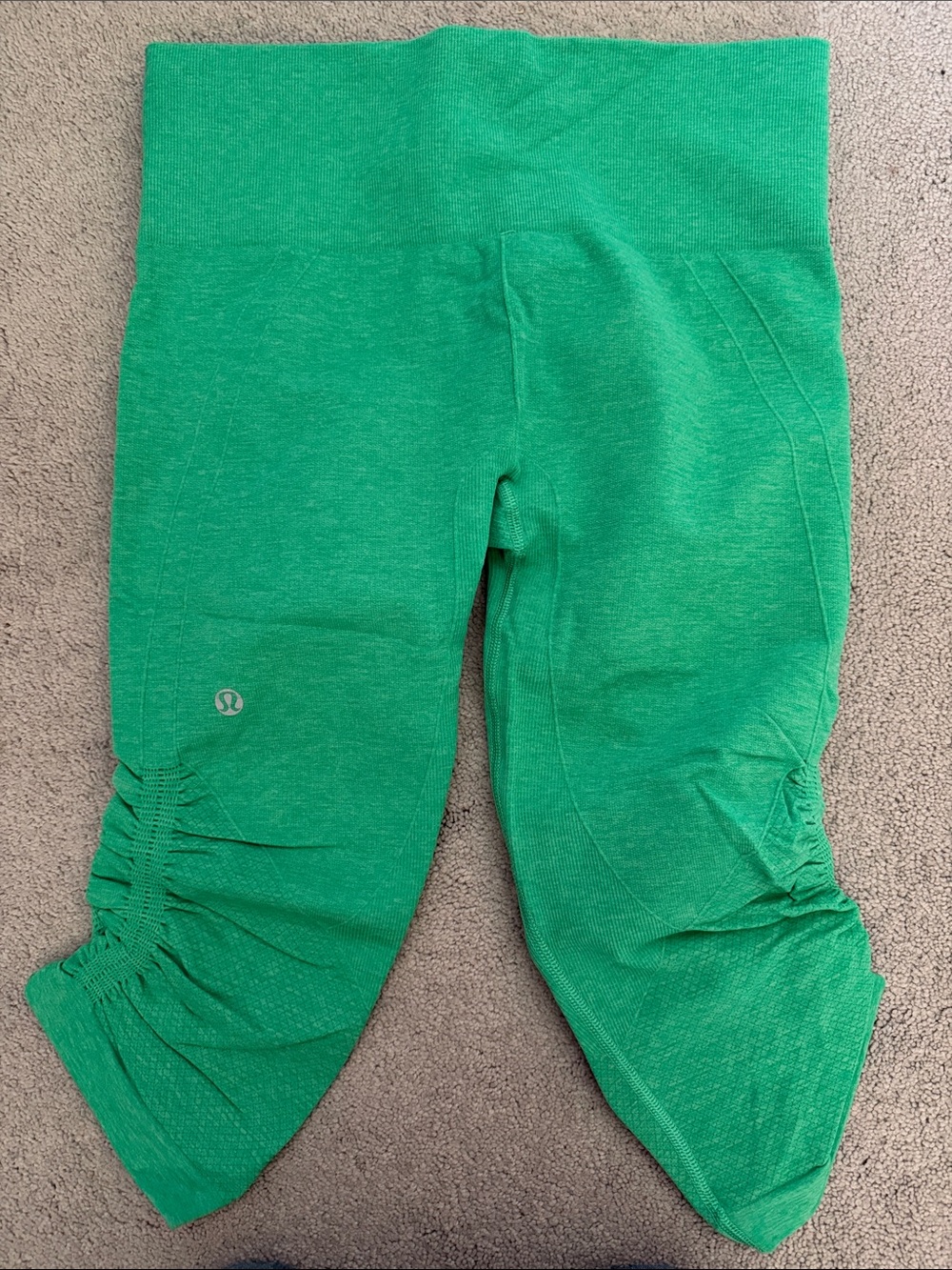 lululemon athletica womens Green Ruched Capri Leggings